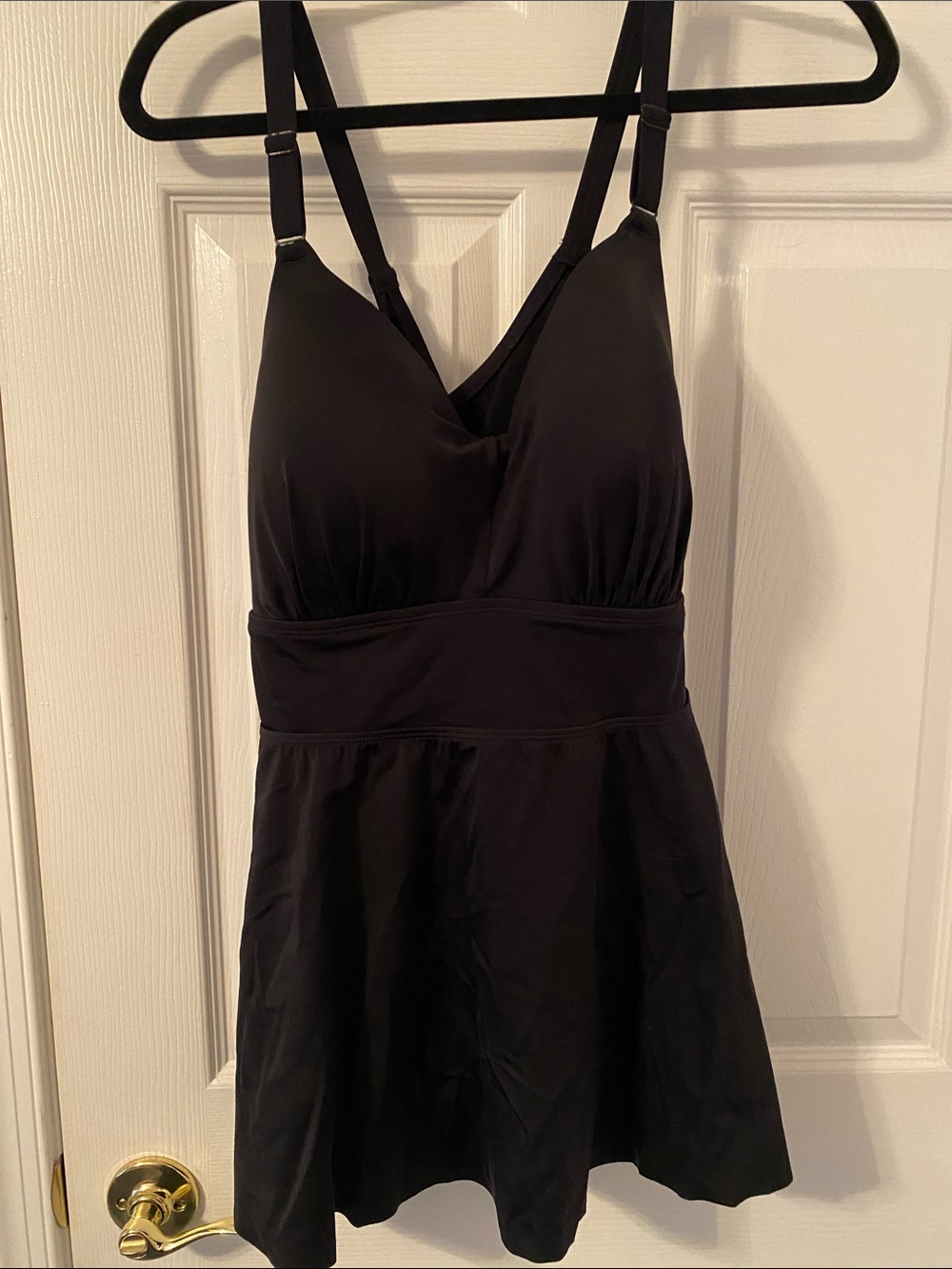 torrid Black V-Neck Swim Top with Adjustable Straps